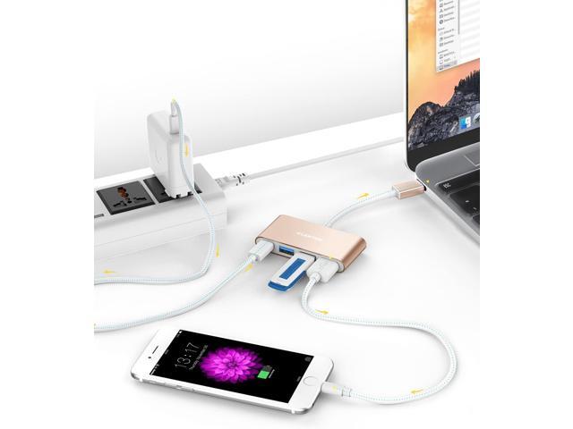 LENTION 4-in-1 USB-C Hub with Type C, USB 3.0, USB 2.0 Compatible 2023-2016 MacBook Pro 13/14/15/16, New Mac Air/Surface, ChromeBook, More,...