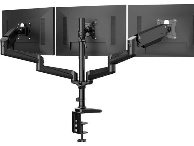 HUANUO Triple Monitor Mount for 17 to 32 inch Screens, Gas Spring Adjustment Triple Monitor Stand with Swivel, Tilt, Rotation, Clamp & Grommet Kit...