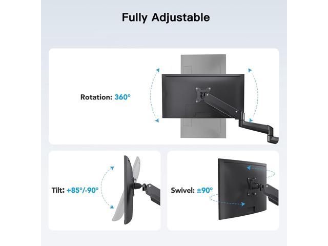 HUANUO Triple Monitor Mount for 17 to 32 inch Screens, Gas Spring Adjustment Triple Monitor Stand with Swivel, Tilt, Rotation, Clamp & Grommet Kit...