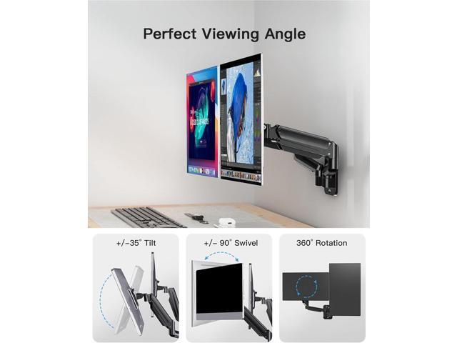 HUANUO Dual Monitor Wall Mount for 17 to 32 Inch Screen, Wall Mount Monitor Arm for 2 Monitors, Each Holds Up to 17.6lbs, Full Motion Wall Monitor...