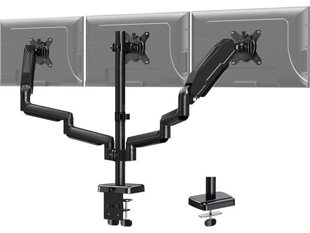 MOUNT PRO Triple Monitor Desk Mount - Articulating Gas Spring Monitor Arm, Removable with Clamp and Grommet Base - Fits 13 to 27 Inch LCD Computer...