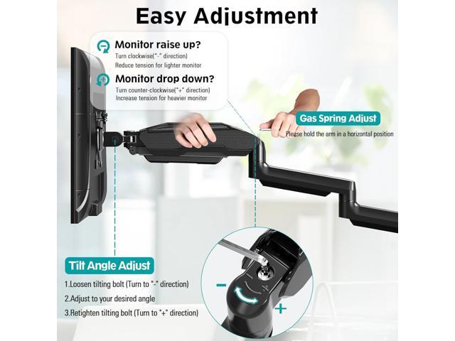 MOUNT PRO Triple Monitor Desk Mount - Articulating Gas Spring Monitor Arm, Removable with Clamp and Grommet Base - Fits 13 to 27 Inch LCD Computer...