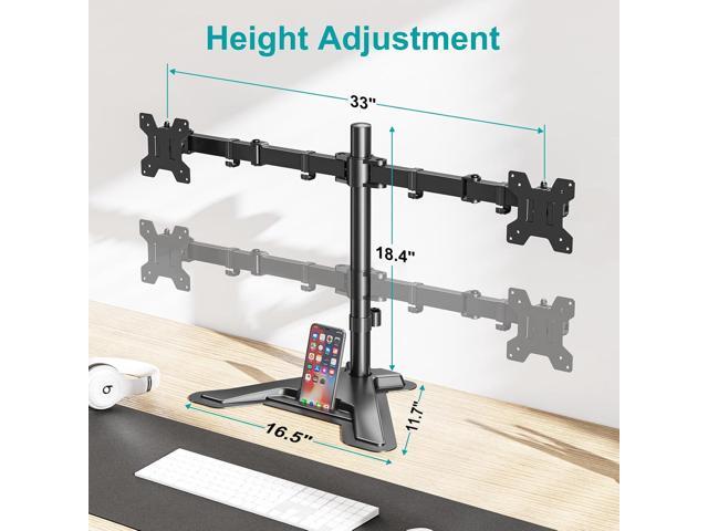 MOUNT PRO Dual Monitor Stand - Free Standing Full Motion Monitor Desk Mount Fits 2 Screens up to 27 inches,17.6lbs with Height Adjustable, Swivel,...