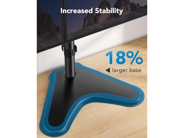HUANUO 32 inches Dual Monitor Stand up to 17.6lbs per Arm, High-Grade Aluminum Free-Standing Dual Monitor Mount for 2 Screens. Fully Adjustable...