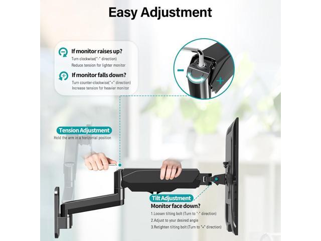 MOUNT PRO Dual Monitor Wall Mount for 13 to 32 Inch Computer Screens, Gas Spring Arm for 2 Monitors, Each Holds Up to 17.6lbs, Full Motion Wall...