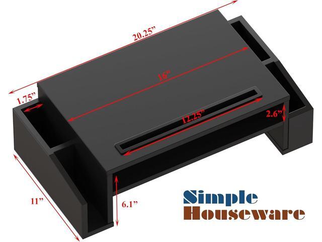Simple Houseware Desk Monitor Stand Riser with Adjustable Organizer tray, Black