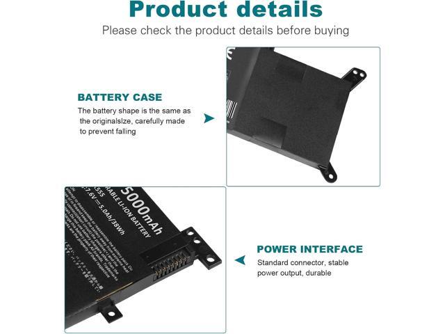 Fancy Buying C21N1347 Laptop Battery Replacement for Asus X555 X555L X555LA X555LD X555LN A555L K555L Y583LD W519LD K555LD K555LA R556L VM590L...