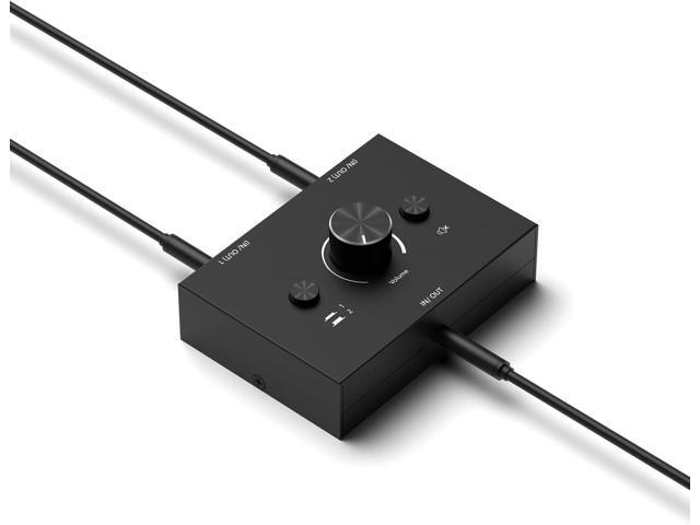 3.5mm Stereo Audio Switch Audio Switcher Passive Speaker Headphone Manual Selector Splitter Box Audio Sharing