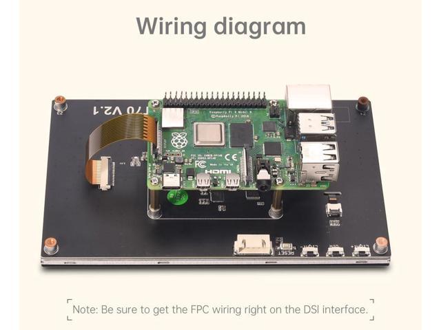 BIGTREETECH Upgrade PI TFT70 TFT LCD Display DSI 800x480 for Raspberry Pi Model 3D Printer Controller(7in Capacitive Touch Screen) (165X100mm)