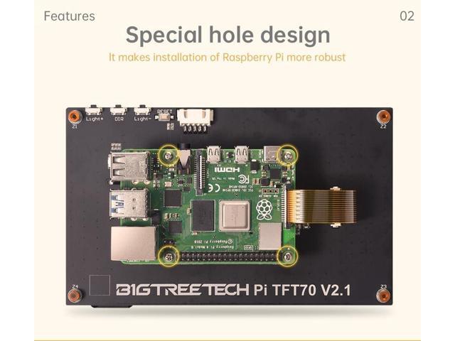 BIGTREETECH Upgrade PI TFT70 TFT LCD Display DSI 800x480 for Raspberry Pi Model 3D Printer Controller(7in Capacitive Touch Screen) (165X100mm)