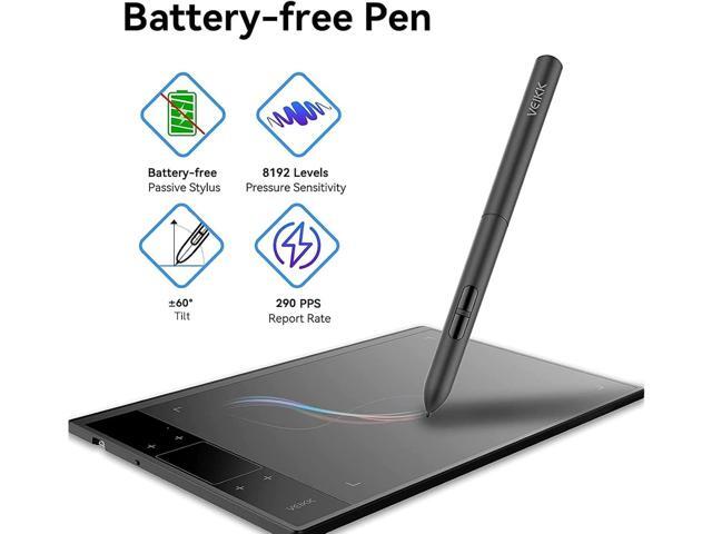 VEIKK A30 V2 Drawing Tablet 10x6 Inch Graphics Tablet with Battery-Free Pen and 8192 Professional Levels Pressure