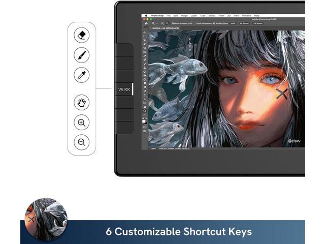 VEIKK VK1200 Drawing Tablet with Screen,11.6 Inch Full-Laminated Graphic Drawing Monitor,2 Battery-Free Pen and Tilt Function,6 Customized...