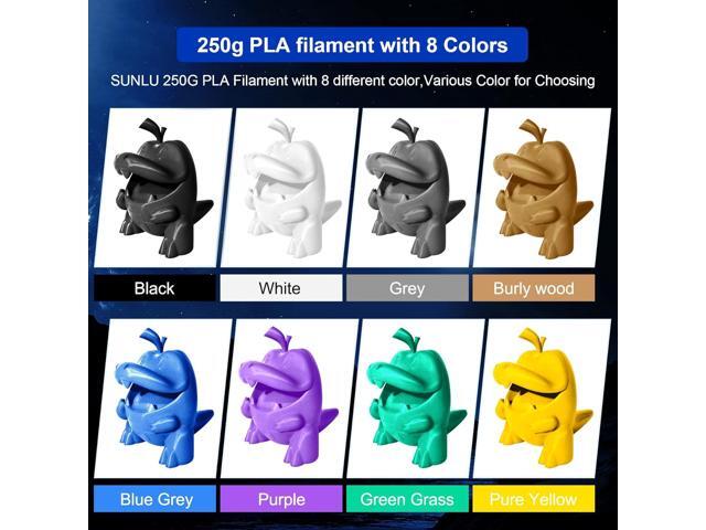 SUNLU 3D Printer Filament, Neatly Wound 250G Spool PLA Filament Bundle, 1.75mm PLA Filament Muticolor, High Compatiblity, 8 Rolls,...