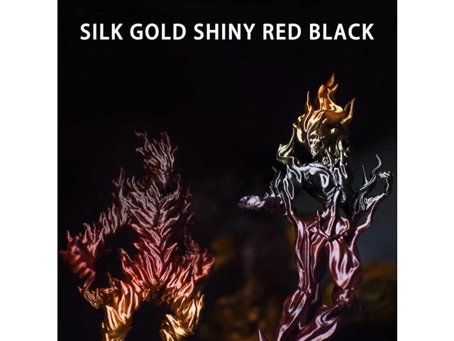 3D Printer Filament, PLA Filament Silk Gold Shiny Red Black PLA Filament 1.75mm +/- 0.02mm, 3D Printing Filament 1kg/2.2lbs