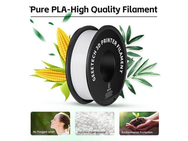 Geeetech 1.75mm PLA 3D Printer Filament, 1kg Spool (2.2lbs), Upgrade Tidy Winding Tangle-Free, Dimensional Accuracy +/- 0.03mm, White