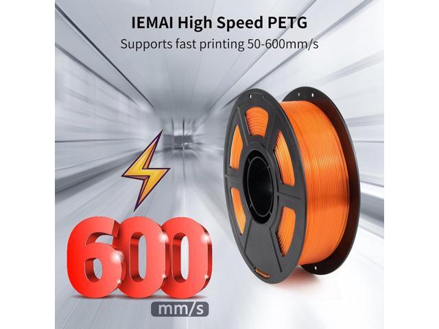 Clear PETG Filament 1.75mm, High Speed 3D Printer Filament Clear Filament for 50-600mm/s, High Light Transmittance Filament, Orange Transparent...