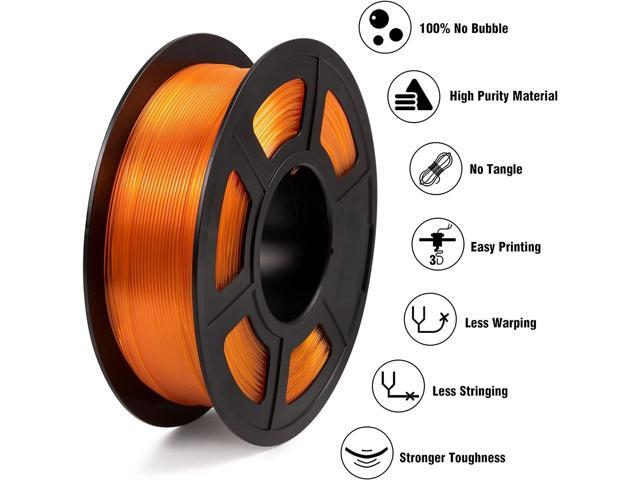 Clear PETG Filament 1.75mm, High Speed 3D Printer Filament Clear Filament for 50-600mm/s, High Light Transmittance Filament, Orange Transparent...