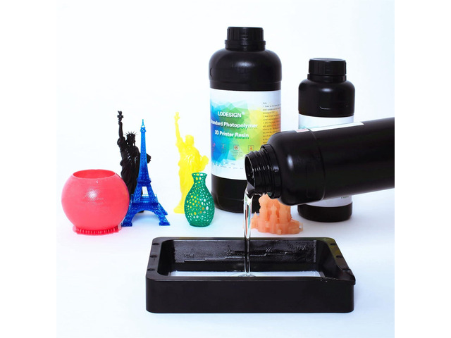 3D Printer Resin Standard Photopolymer 405nm UV-Curing Resin Low Odor Low Shrinkage High Precision Printing for LCD 3D Printers Transparent/500g