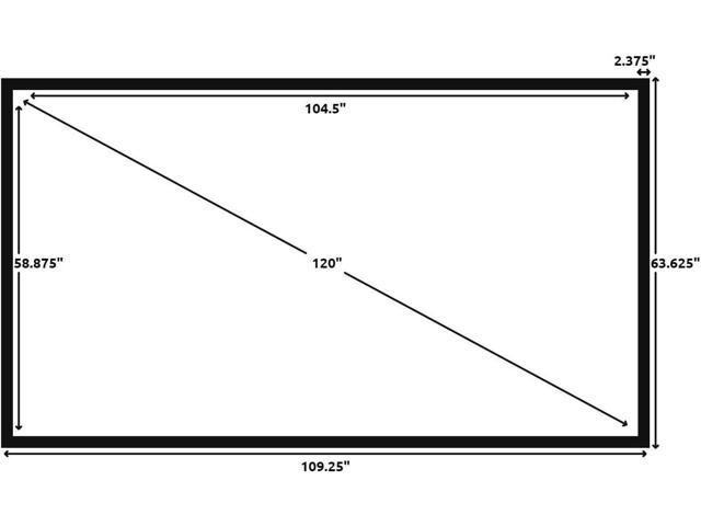 Silver Ticket Products STR Series 6 Piece White 1.1 Gain 120' Diagonal 16:9 Format Projection Screen, Aluminum Frame, Wall Mounted, 109.25x63.625...