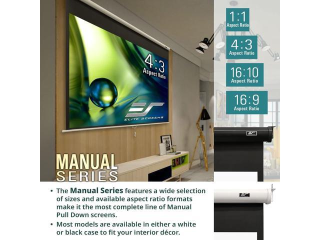 Elite Screens Manual Series, 71-INCH 1:1, Pull Down Manual Projector Screen with AUTO LOCK, Movie Home Theater 8K / 4K Ultra HD 3D Ready, 2-YEAR...