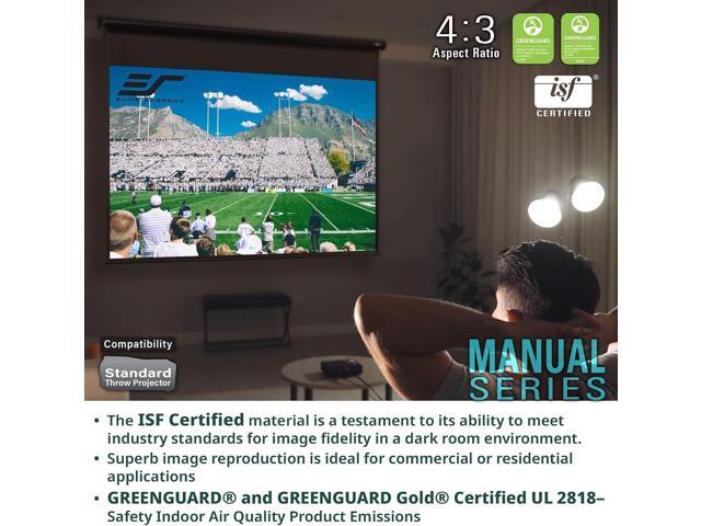 Elite Screens Manual Series, 71-INCH 1:1, Pull Down Manual Projector Screen with AUTO LOCK, Movie Home Theater 8K / 4K Ultra HD 3D Ready, 2-YEAR...