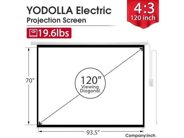 YODOLLA 120 inch Projector Screen Motorized,4:3 HD Retractable Electric Projector Screen 4K 3D Wall Mounted Ceiling Automatic Projection Screen...
