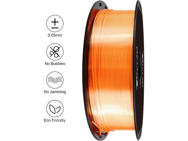TTYT3D Shine Orange Silk 3D Printer PLA Filament, 1.75mm 3D Printing Material Widely Compatible FDM 3D Printer, 1KG 2.2LBS Spool Filament