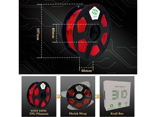YOYI YOYI 3D Printer Filament, 95A TPU Filament 1.75mm, Flexible Filament, 0.8KG Spool,Dimensional Accuracy +/- 0.03 mm, Soft TPU Filaments of High...