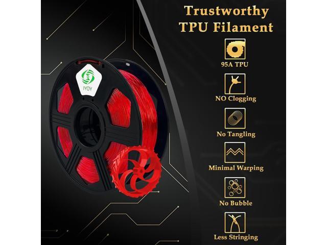 YOYI YOYI 3D Printer Filament, 95A TPU Filament 1.75mm, Flexible Filament, 0.8KG Spool,Dimensional Accuracy +/- 0.03 mm, Soft TPU Filaments of High...