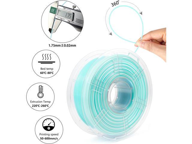 PETG Filament 1.75mm, High-Speed 3D Printer Filament for 30-600mm/s Fast Printing, Color Change Blue & White Gradient Filament, Translucent PETG...
