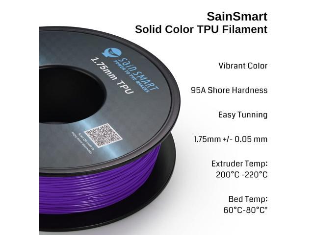 SainSmart Neon Color TPU, 1.75mm Flexible TPU 3D Printer Filament 800g, Dimensional Accuracy +/- 0.05 mm, Kaoss Purple