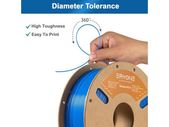 ERYONE PETG Filament for 3D Printer, 1.75mm +/-0.03mm, 1kg(2.2LBS)/Spool, Blue