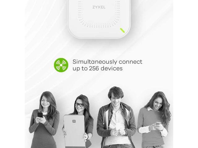 Zyxel WiFi 6 AX1800 Wireless Gigabit Access Point Mesh, Seamless Roaming, & MU-MIMO WPA3-PSK Security Cloud, App or Direct Management POE+...