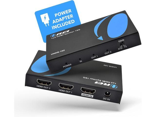 UltraHD 4K @ 60 Hz 1 X 2 HDMI Splitter 1 in 2 Out 2 Port 2: 8-Bit - HDMI 2.0, HDCP 2.0, 18 Gbps, EDID, Duplicate / Mirror 4K Screens - UHDS-102