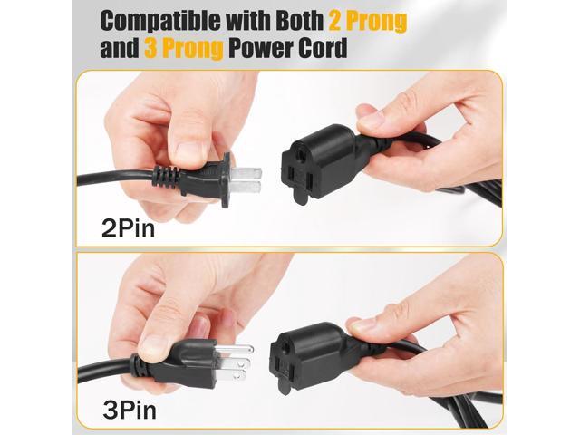 3 Prong 1 to 4 Outlet Power Cord Splitter Cord,Indoor Outdoor Cable Strip Outlet Saver,Power Extension Cable,SJT 16AWG,UL Approved for Computer,...
