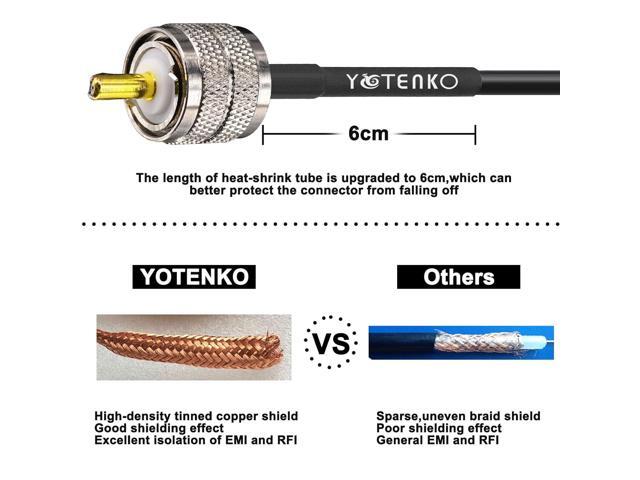 Ham Radio Coax Cable 50 Ohm,RG58 Coaxial Cable 49.2Ft,UHF PL259 Male to Male Cable + UHF SO239 Female to SMA/UHF/BNC Adapter 4-Pack,for...