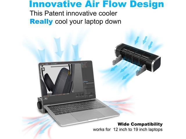 Laptop Cooler with Adjustable Stand, Laptop Cooling Pad 3-Speed Adjustable Small Desk Fan, USB Multi Function Laptop Cross-Flow Turbine Cooling Fan...