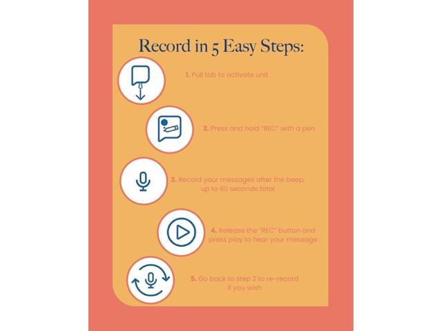 Voice-Over 60 Second Voice Recorder Insert for Personal Messages, Audio Recording Device for Picture Frames, Albums, Scrap Books, Books, Blankets...