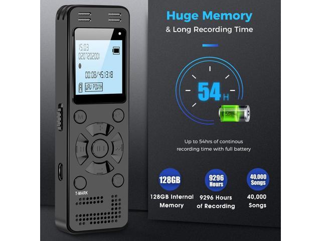 128GB Digital Voice Recorder for Lectures Meetings - EVIDA 9296 Hours Voice Activated Recording Device Audio Recorder with Playback,Password