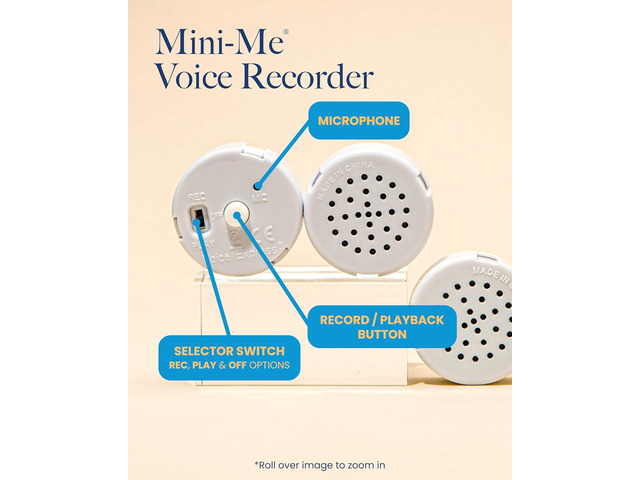 Multi-Message Voice Recorder for Plush Toy, Stuffed Bear Toy, Baby Doll Toy,and Pillow (60 Sec - 1 Pack)