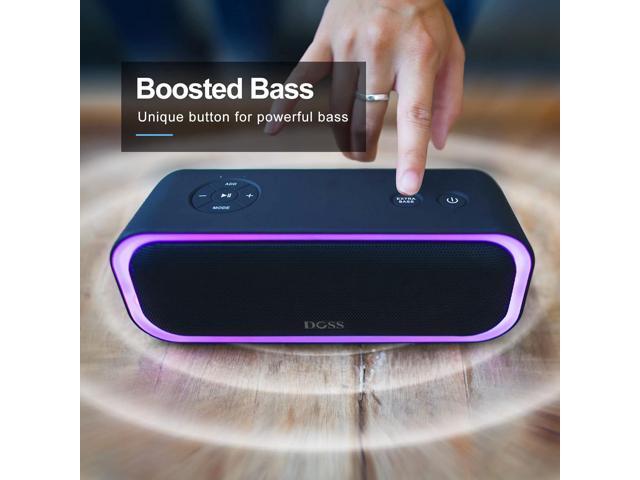 DOSS SoundBox Pro Bluetooth Speaker with 20W Stereo Sound, Active Extra Bass, IPX6 Waterproof, Bluetooth 5.0, TWS Pairing, Multi-Colors Lights, 20...