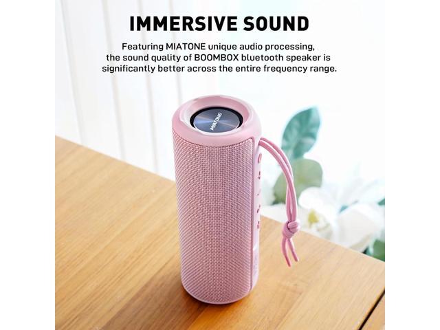 MIATONE Outdoor Portable Bluetooth Speakers Wireless Speaker Waterproof - Pink