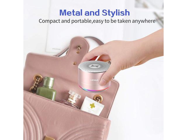 LENRUE A2 Portable Wireless Bluetooth Speaker with Lights and Lanyard,5W Mini Small Metal Speakers Bluetooth 5.0/Aux-in for iPhone Android Home...