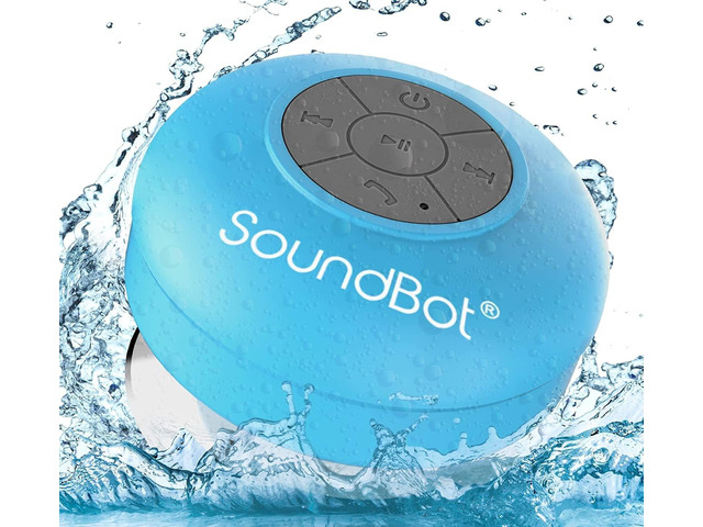 SoundBot SB510 HD Water Resistant Bluetooth Shower Speaker, Handsfree Portable Speakerphone with Built-in Mic, 6hrs of Playtime, Control Buttons...