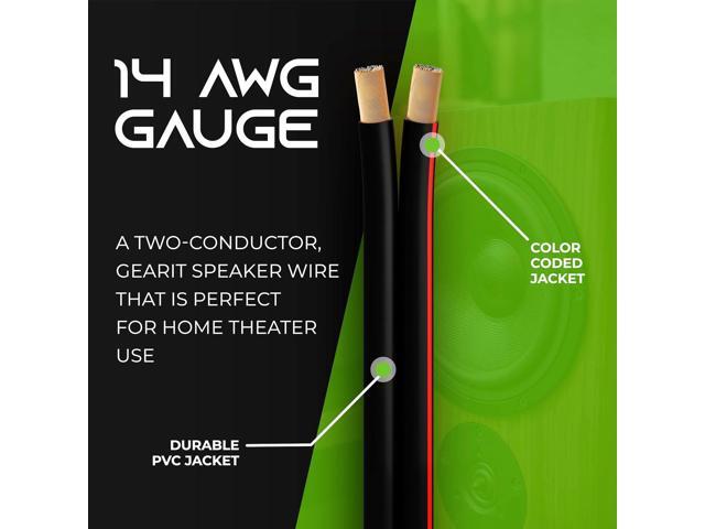 14AWG Speaker Wire, GearIT Pro Series 14 AWG Gauge Speaker Wire Cable (500 Feet / 152.4 Meters) Great Use for Home Theater Speakers and Car...