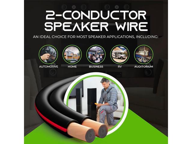 14AWG Speaker Wire, GearIT Pro Series 14 AWG Gauge Speaker Wire Cable (500 Feet / 152.4 Meters) Great Use for Home Theater Speakers and Car...
