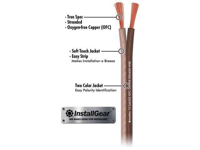 InstallGear 12 Gauge Speaker Wire (30ft) - Brown 12 AWG Speaker Wire Speaker Cable 99.9% - Oxygen-Free Copper - True Spec and Soft Touch Cable -...