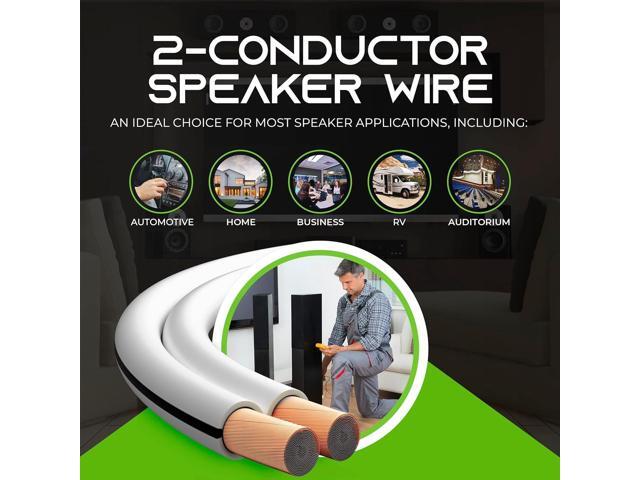 14AWG Speaker Wire, GearIT Pro Series 14 AWG Gauge Speaker Wire Cable (100 Feet / 30.48 Meters) Great Use for Home Theater Speakers and Car...
