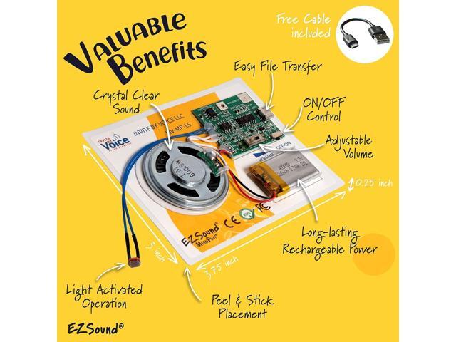 MultiPlay Light Activated Recordable Sound Chip Records and Plays Multiple Songs and Messages Create Recordable Custom Music Box Light MP3...