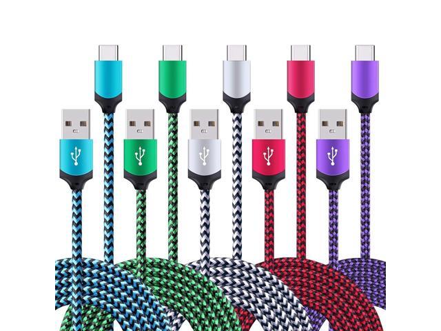 5Pack 6ft Fast USB Type C Cable Phone Charger Cord for Samsung Galaxy S24 S23 S22 S21 S20 FE Ultra S10 S10+ S9 S8 Plus Note 20 Ultra 10 9 8 A51 A71...